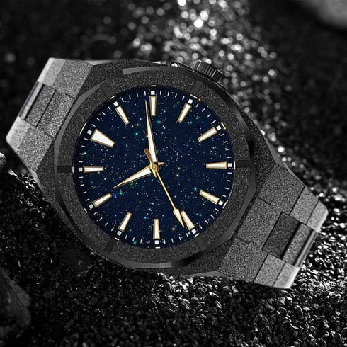 VVS Jewelry Frosted Signature Baron's Black Stardust Watch