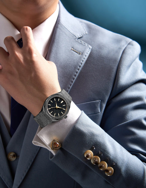 VVS Jewelry Frosted Signature Baron's Black Stardust Watch