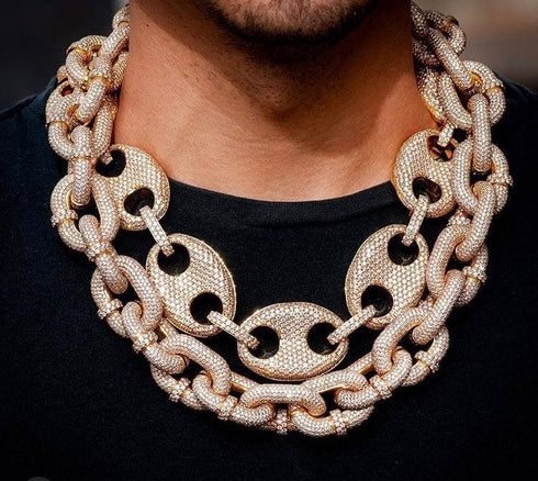 VVS Jewelry Gold/Silver 17mm Thicc AF Micropave Miami Cuban Chain