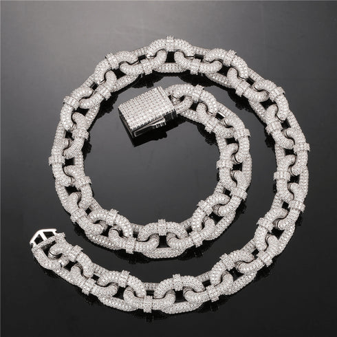 VVS Jewelry Gold/Silver 17mm Thicc AF Micropave Miami Cuban Chain