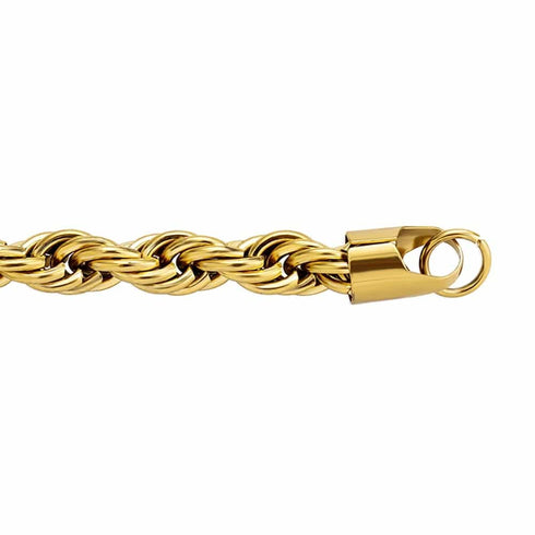 VVS Jewelry Gold/Silver Stainless Steel Rope Chain + FREE Rope Bracelet
