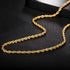 VVS Jewelry Gold/Silver Stainless Steel Rope Chain + FREE Rope Bracelet