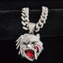 VVS Jewelry Grizzley Half Tee Half Beast Iced out Cuban Pendant Chain