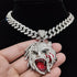 VVS Jewelry Grizzley Half Tee Half Beast Iced out Cuban Pendant Chain
