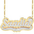 VVS Jewelry Heart Custom Two Tone Figaro Name Necklace