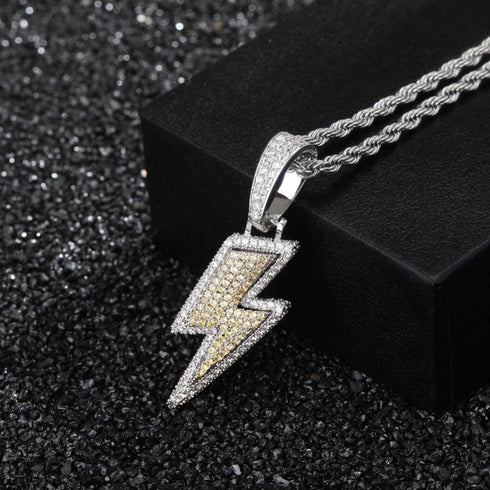 VVS Jewelry Iced Bolt Pendant Chain