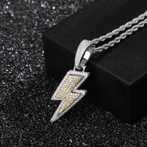 VVS Jewelry Iced Bolt Pendant Chain