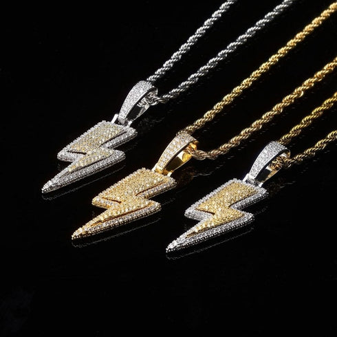 VVS Jewelry Iced Bolt Pendant Chain