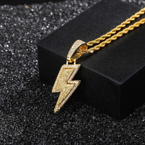 VVS Jewelry Iced Bolt Pendant Chain