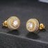 VVS Jewelry Iced Button Stud Earrings