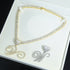 VVS Jewelry Iced Cursive Heart Initial Pendant Tennis Necklace