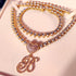 VVS Jewelry Iced Cursive Heart Initial Pendant Tennis Necklace