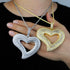 VVS Jewelry Iced Out Big Hollow Baguette Heart Pendant Chain