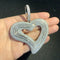 VVS Jewelry Iced Out Big Hollow Baguette Heart Pendant Chain