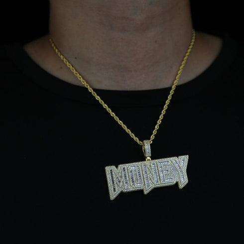 VVS Jewelry Iced Out "MONEY" Pendant Chain
