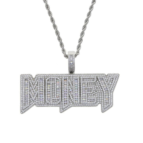 VVS Jewelry Iced Out "MONEY" Pendant Chain
