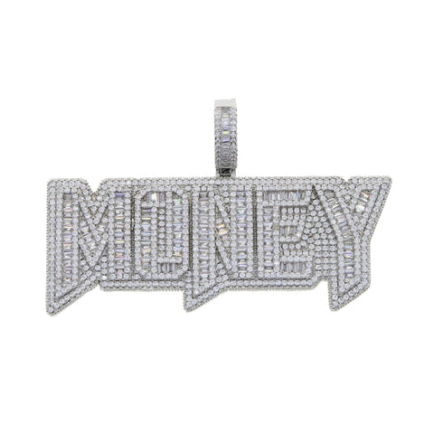 VVS Jewelry Iced Out "MONEY" Pendant Chain