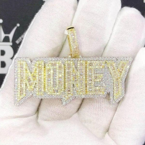 VVS Jewelry Iced Out "MONEY" Pendant Chain