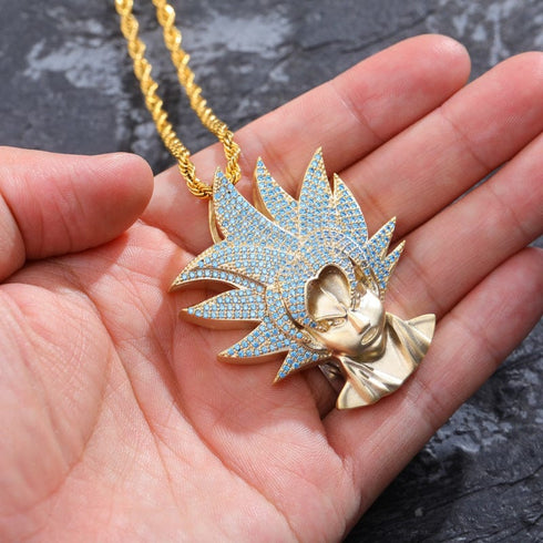 VVS Jewelry Iced San Goku Pendant + Chain AAA Quality