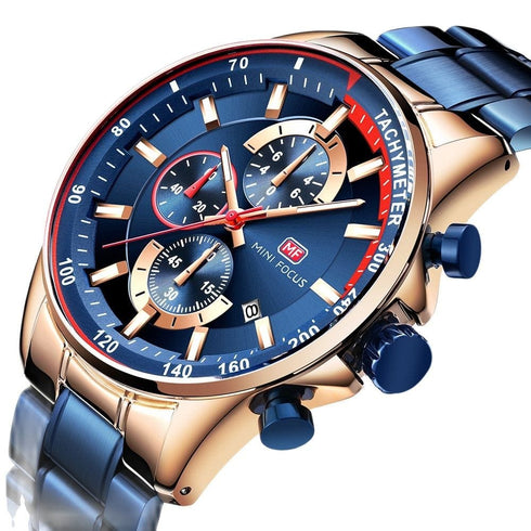 VVS Jewelry Men's Chronograph Calendar Luminous Premium Watch