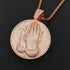 VVS Jewelry Micro Pave Circle Praying Hands