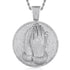 VVS Jewelry Micro Pave Circle Praying Hands
