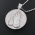 VVS Jewelry Micro Pave Circle Praying Hands