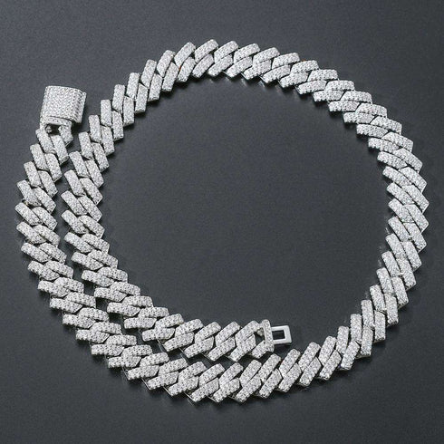 VVS Jewelry 14mm/20mm Micro Paved Prong Cuban Chain