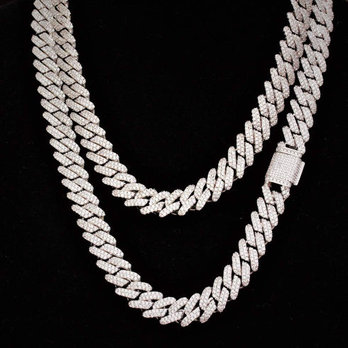 VVS Jewelry 14mm/20mm Micro Paved Prong Cuban Chain