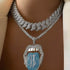 VVS Jewelry $$$ Micropaved Lip Pendant Necklace
