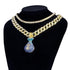 VVS Jewelry Money Bag Pendant Cuban Chain + Tennis Choker Bundle