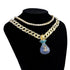 VVS Jewelry Money Bag Pendant Cuban Chain + Tennis Choker Bundle