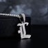 VVS Jewelry Old English Initial Pendant Necklace