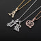 VVS Jewelry Old English Initial Pendant Necklace