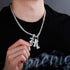 VVS Jewelry Old English Initial Pendant Necklace