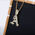 VVS Jewelry Old English Initial Pendant Necklace