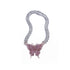 VVS Jewelry Pink Silver Butterfly Miami Cuban Choker