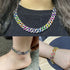 Rainbow Cuban Link Chain – Multicolor Iced Out Necklace & FREE Bracelet