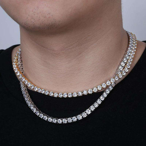 Diamond Prong Tennis Chain - Will Not Rust or Fade