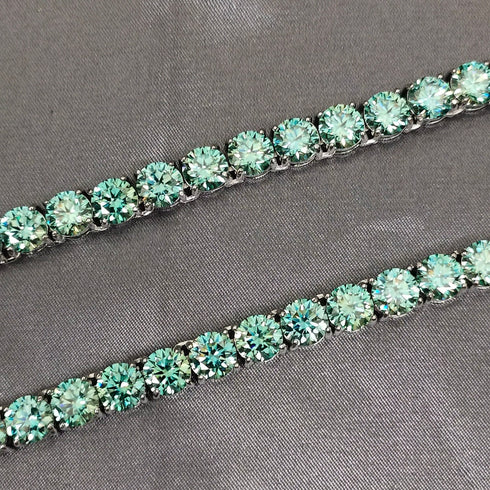 VVS Jewelry Rare Blue/Green 925 Sterling Silver Moissanite Tennis Chain