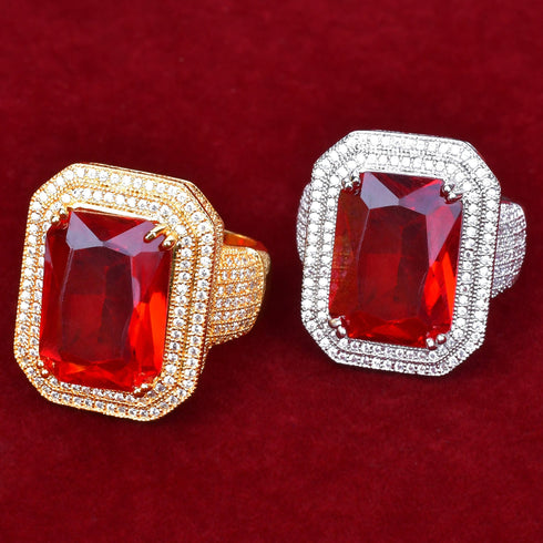 VVS Jewelry Red Synthetic Ruby Royal Ring