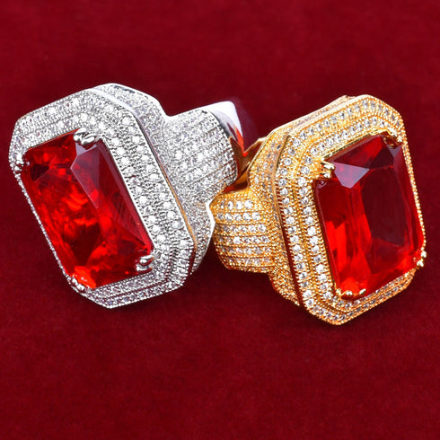 VVS Jewelry Red Synthetic Ruby Royal Ring