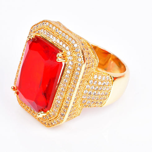 VVS Jewelry Red Synthetic Ruby Royal Ring