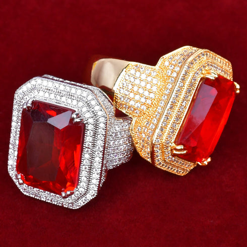 VVS Jewelry Red Synthetic Ruby Royal Ring