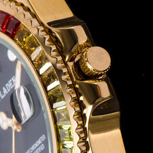 VVS Jewelry Rollie Style Iced Gem Dial Two-Tone Watch
