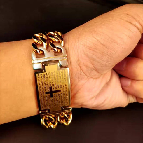 VVS Jewelry Thicc Jesus Cuban Bracelet + Crucifix Chain Pendant Bundle