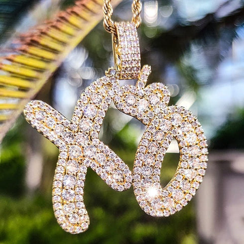 VVS Jewelry XO Cuban Chain Pendant Necklace