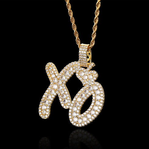 VVS Jewelry XO Cuban Chain Pendant Necklace