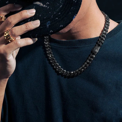 VVS Moissanite Black Iced Cuban Chain