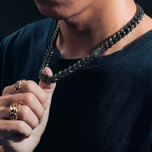 VVS Moissanite Black Iced Cuban Chain